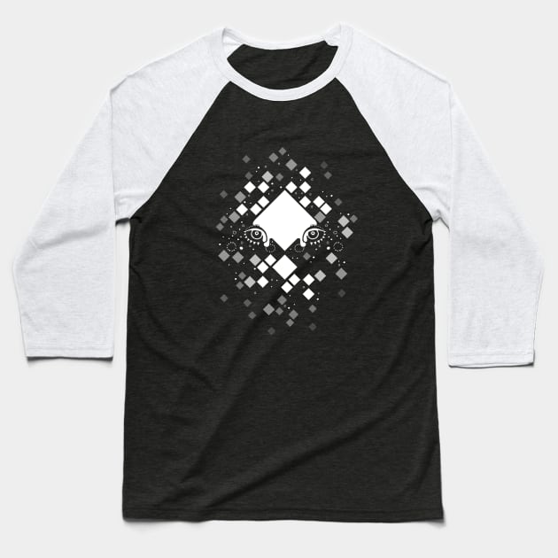 Shattered (White) Baseball T-Shirt by ElectricUnicorn